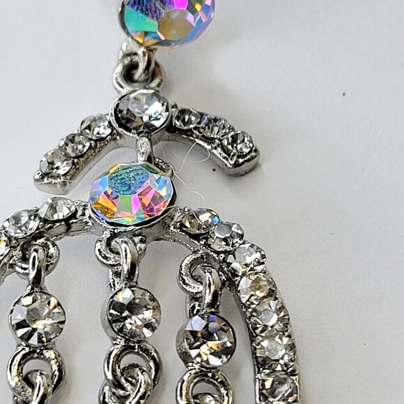 Crystal Chandelier Earrings With Aurora crystals bridal earrings - Picture 3 of 6